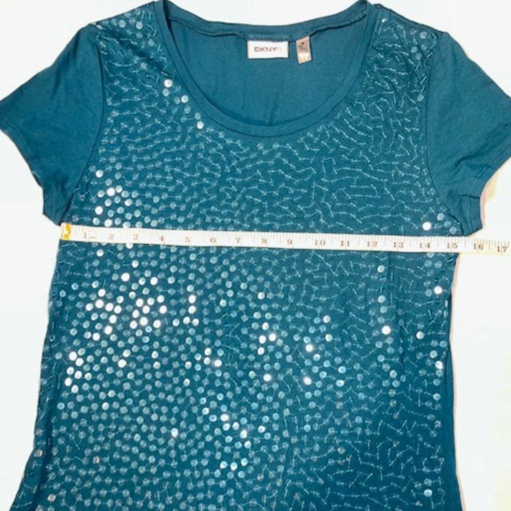 DKNYC Aqua Blue T-shirt with sequins